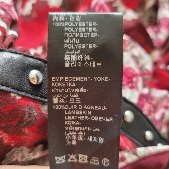 The Kooples Studded Leather Harness Floral Dress - Picture 11 of 12